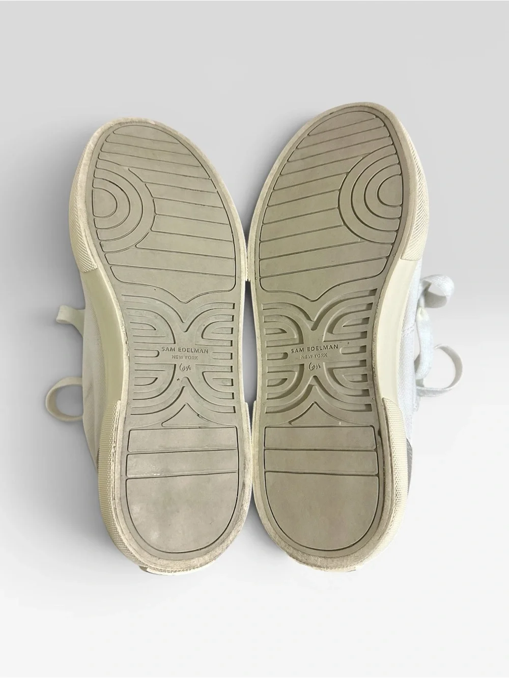 Sam Edelman Women’s Platform Canvas Sneakers White Size 6.5 Lace Up Casual